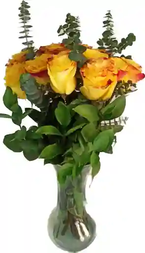 Jarrón De 24 Rosas Amarillas