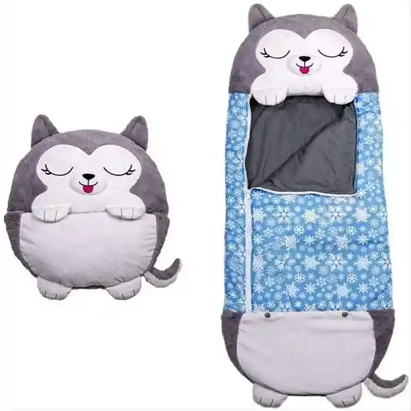 Sleeping Bolsa De Dormir Bag Cobija Happy Nappers Perro Gris