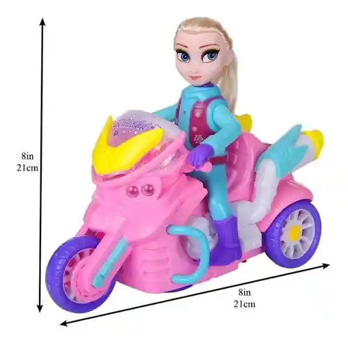 Juguete Frozen En Motocicleta Con Luz Sonido Giro 360