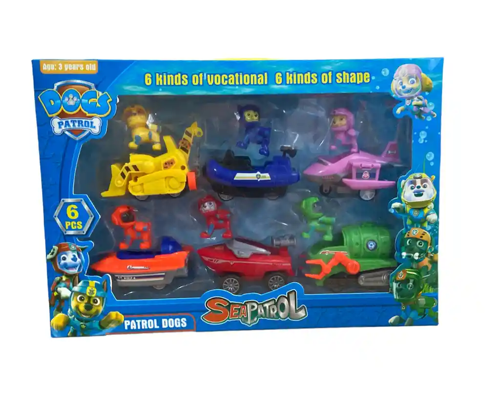 Juguete Paw Patrol X 6 Patrulla Canina Con Carros