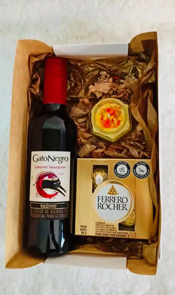 Regalo Día De Amor Y Amistad Con Vino Gato Negro 375ml