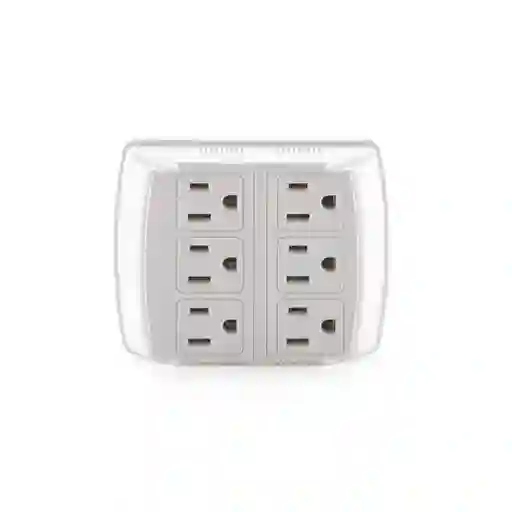 Adaptador Tomacorriente 6 Salidas Cuadrado Multimarca