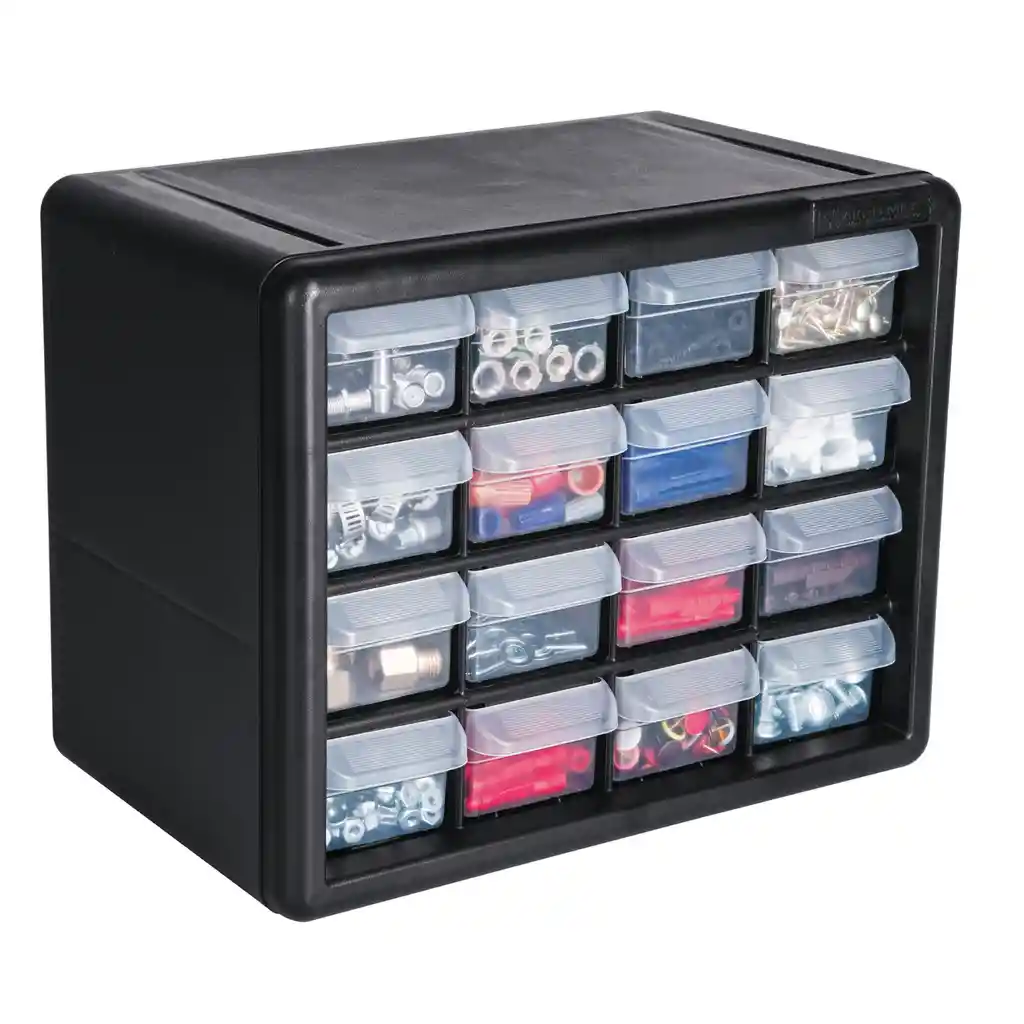 Organizador 10" Con 16 Gavetas Truper Negro Multiusos