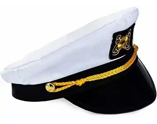 Gorro Marinero Yate Capitán De Barco Cartagena San Andrés Islas Caribe Sombrero Gorra Halloween Disfraz