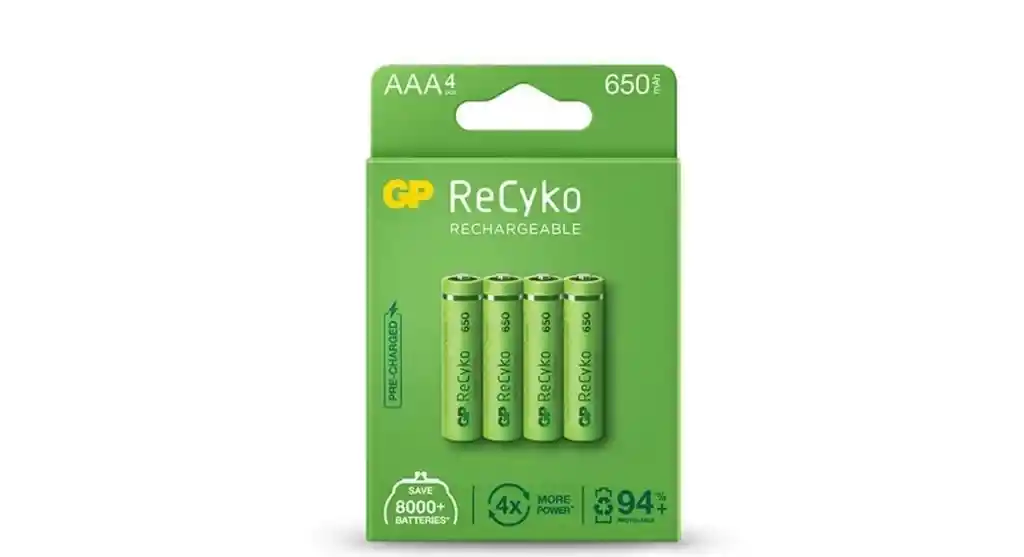 Pilas Baterías Aaa Recargables Gp 650mah Cartón X4