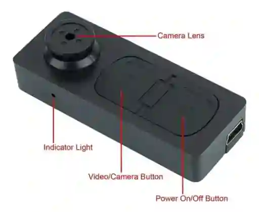 Mini Boton Con Cámara Espía Video Grabadora Con Audio
