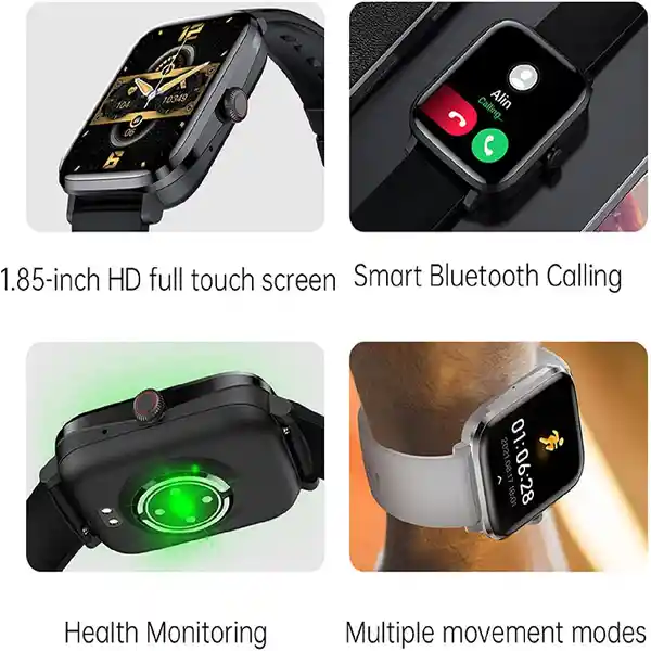 Smartwatch 1.85" Ip67 Bluetooth Hk20 Plateado