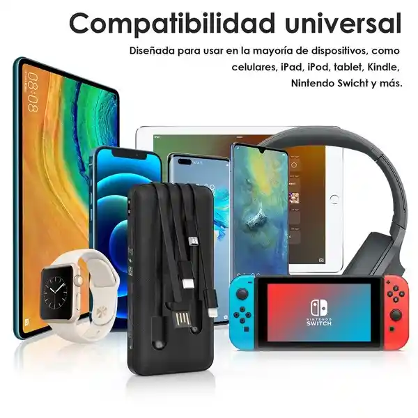 Power Bank 20000mah 10.5w Cuatro Cables Gar159