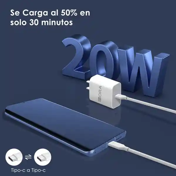 Adaptador Tipo C Carga Rápida Cargador Con Cable Tipo C Gar147