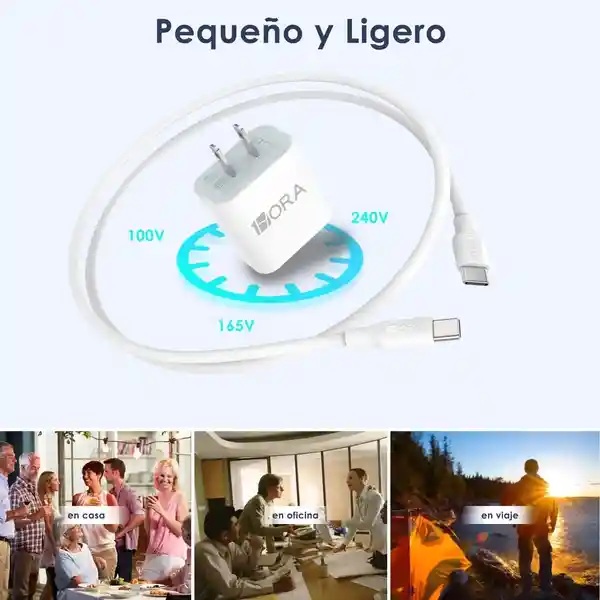 Adaptador Tipo C Carga Rápida Cargador Con Cable Tipo C Gar147