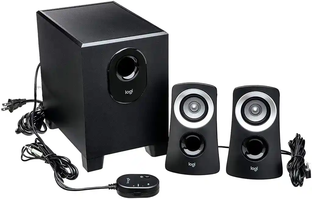 Sistema De Sonido Logitech Z313, Altavoces 2.1 Potente Y Equilibrado Voltaje 110v Color Negro