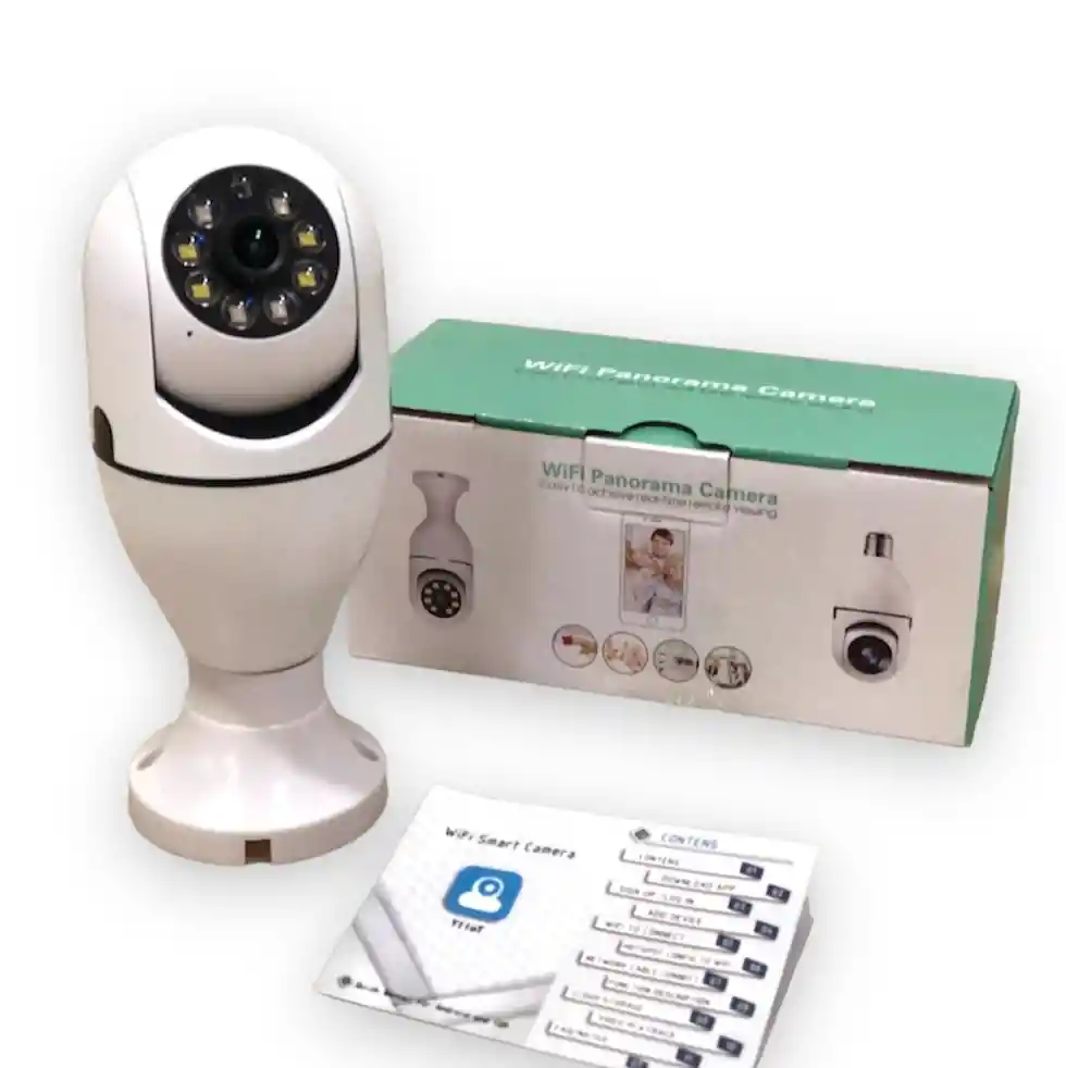 Cámara De Seguridad Wifi Bombillo Robotica Panoramica Ip 360