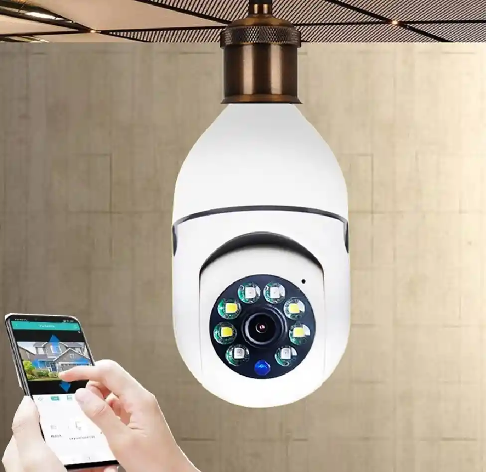Cámara De Seguridad Wifi Bombillo Robotica Panoramica Ip 360