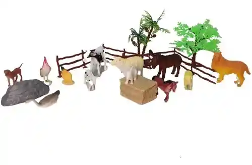 Set 12 Animales Del Campo Muñecos Accesorios Niños Regalo