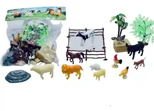 Set 12 Animales Del Campo Muñecos Accesorios Niños Regalo