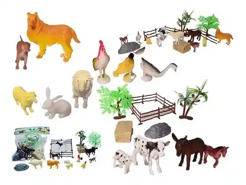 Set 12 Animales Del Campo Muñecos Accesorios Niños Regalo