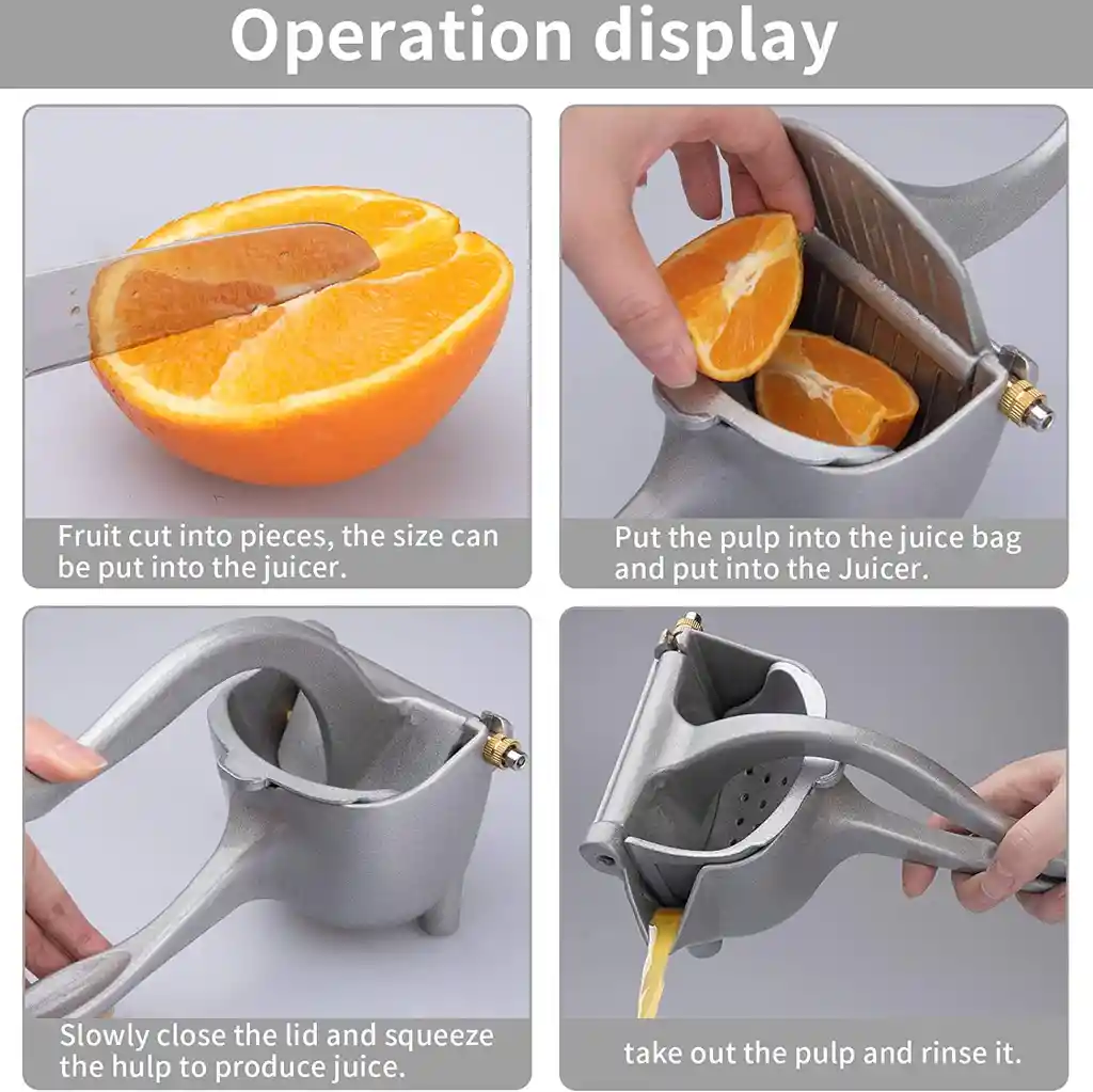 Exprimidor Manual Extractor Naranja Fruta Cítricos Acero Inoxidable