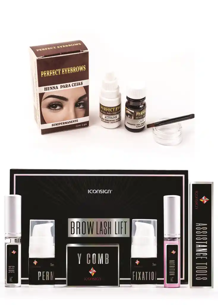 Kit Laminado Planchado De Cejas Brow Lash Mas Henna Perfect Eyebrows