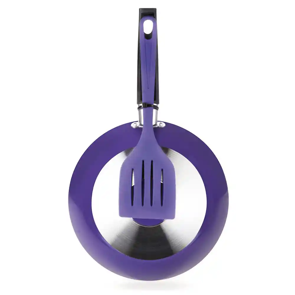 Sartén Con Espátula Aspiración 24cm - Morado