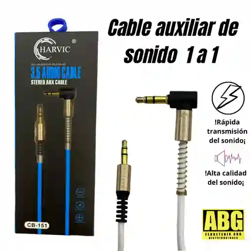 Cable Auxiliar De Sonido Jack 3.5mm X1mt (harvic)