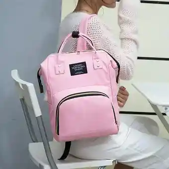 Pañalera Bolso Morral Materno De Bebe Rosa Hy-1