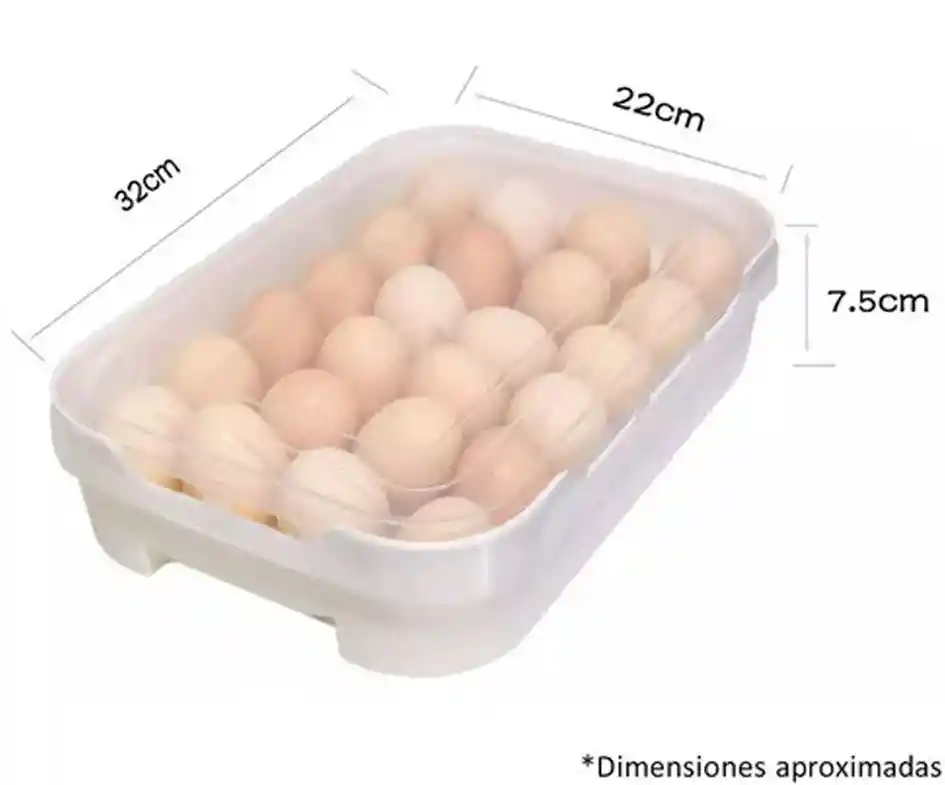 Canasta Porta Huevos Organizador X24 Con Tapa Cocina Nevera