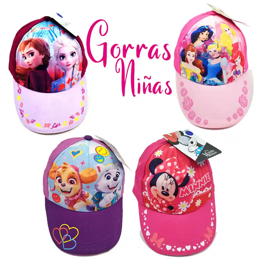 Gorras Personajes Disney Accesorios Niñas Cachucha Juguetería Infantil