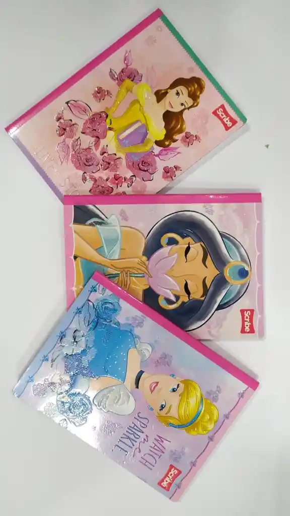 Cuaderno Cosido Pasta Dura Cuadriculado De Princesitas X 100 Hojas De 24,2*17,8