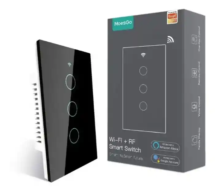 Interruptor Inteligente Pared Wifi Panel Cristal Aplicación Smart Life