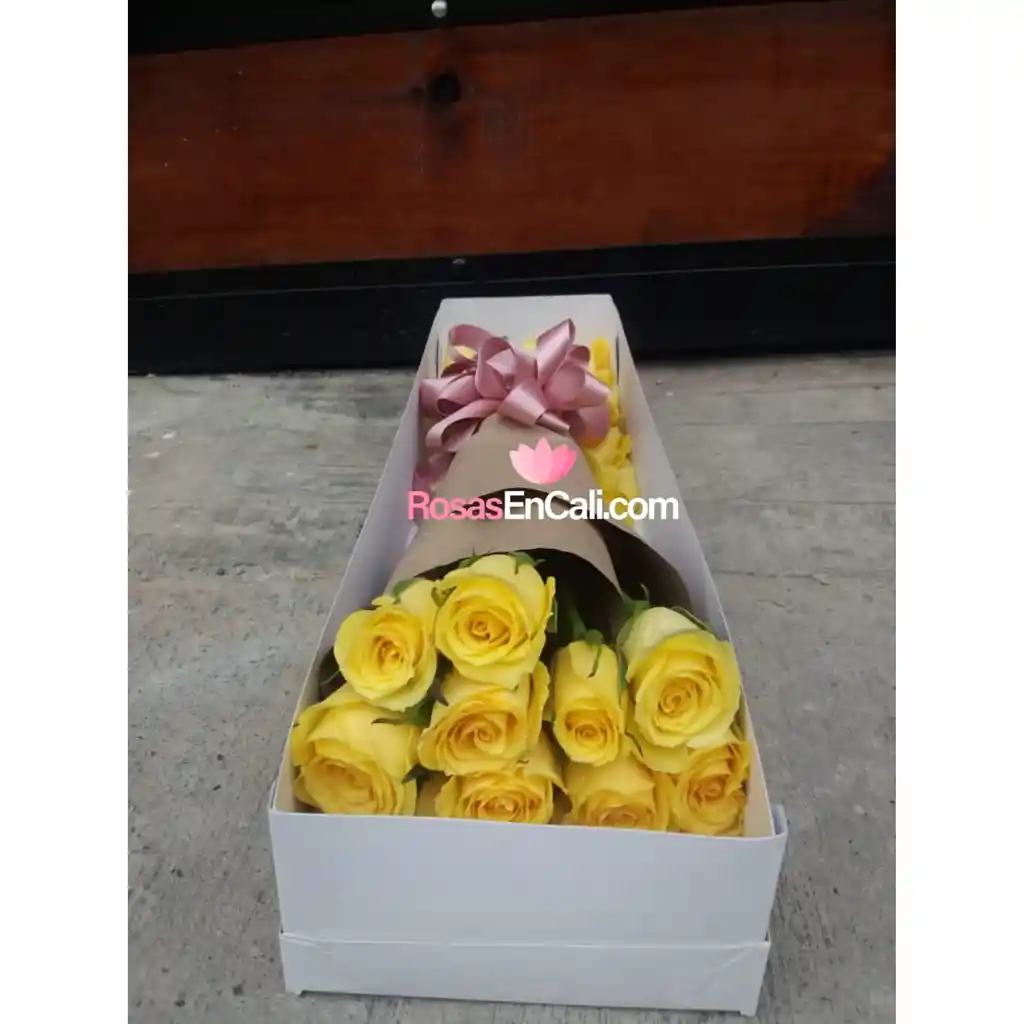 Caja 12 Rosas Amarillas