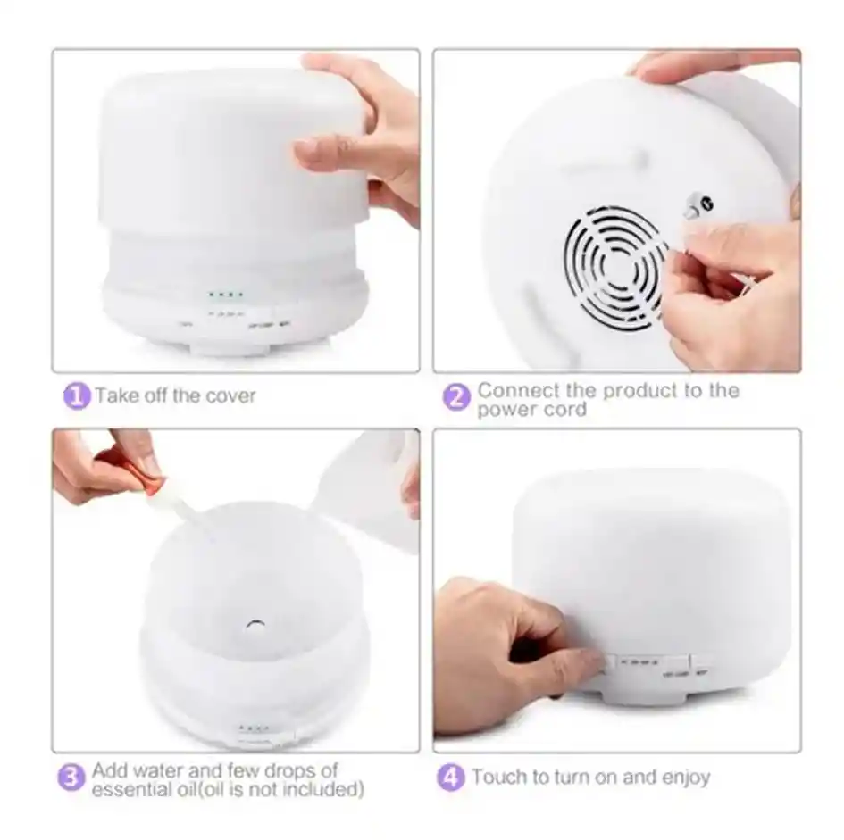 Humidificador Difusor Aroma Terapia Ambientador Led Control