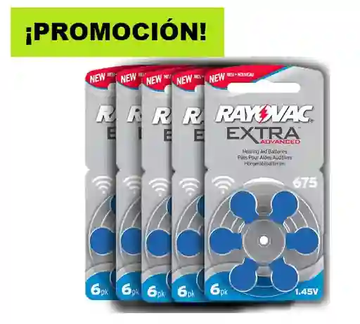 5 Blíster Pila N°675 Rayovac