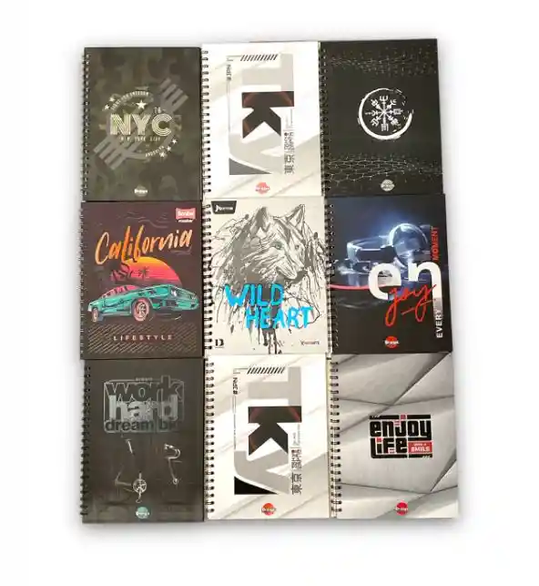 Cuaderno Pasta Dura Cuadriculado Grande X80 Hojas Hombre