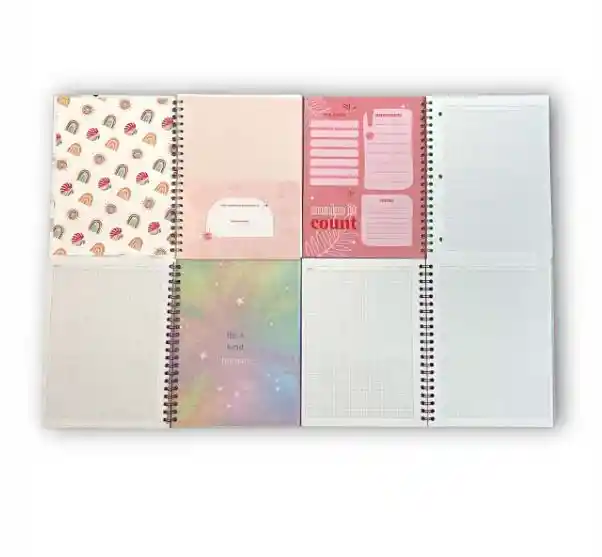 Cuaderno Pasta Dura Cuadriculado Grande X80 Hojas Mujer