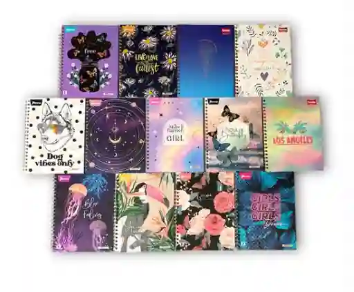 Cuaderno Pasta Dura Cuadriculado Grande X80 Hojas Mujer