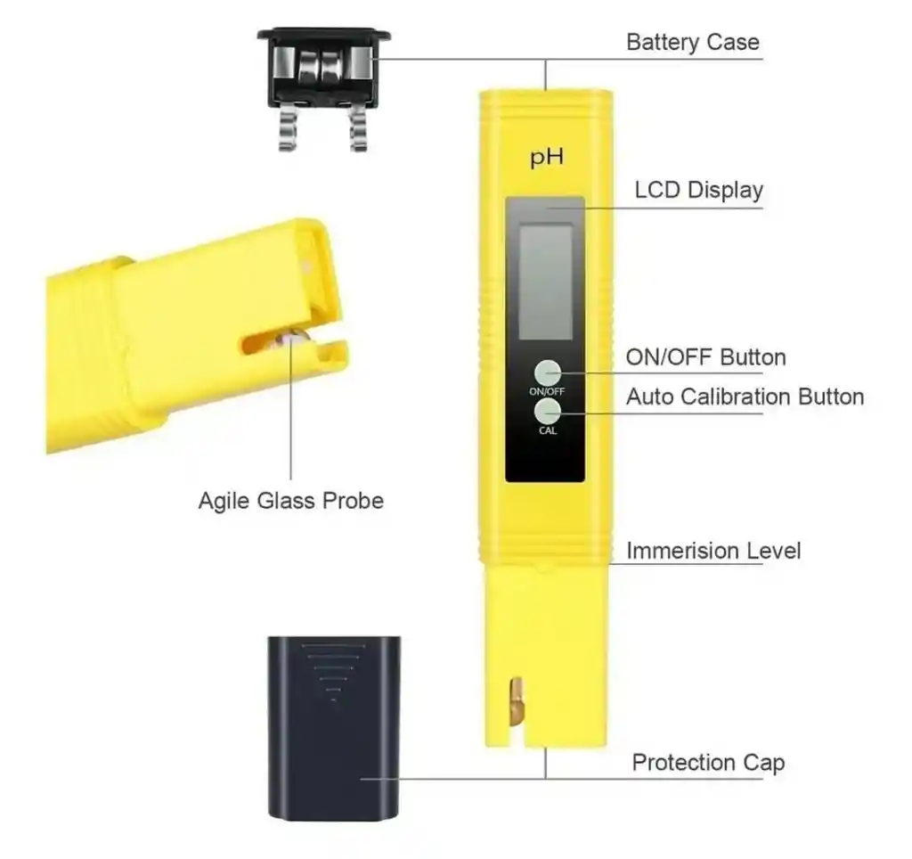 Medidor De Ph Con Buffer De Calibración Ph Meter