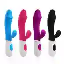 Vibrador Doble Bunny Puntog, Silicona. Baterías, Color Rosa