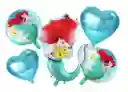 Bouquet De 5 Globos Metalizados Sirenita Ariel
