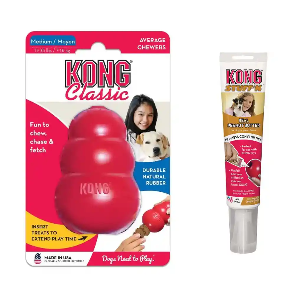 Combo Kong Classic Medium + Mantequilla De Mani