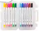 Marcadores Plumones Punta Pincel Doble Punta Offi-esco X12unds
