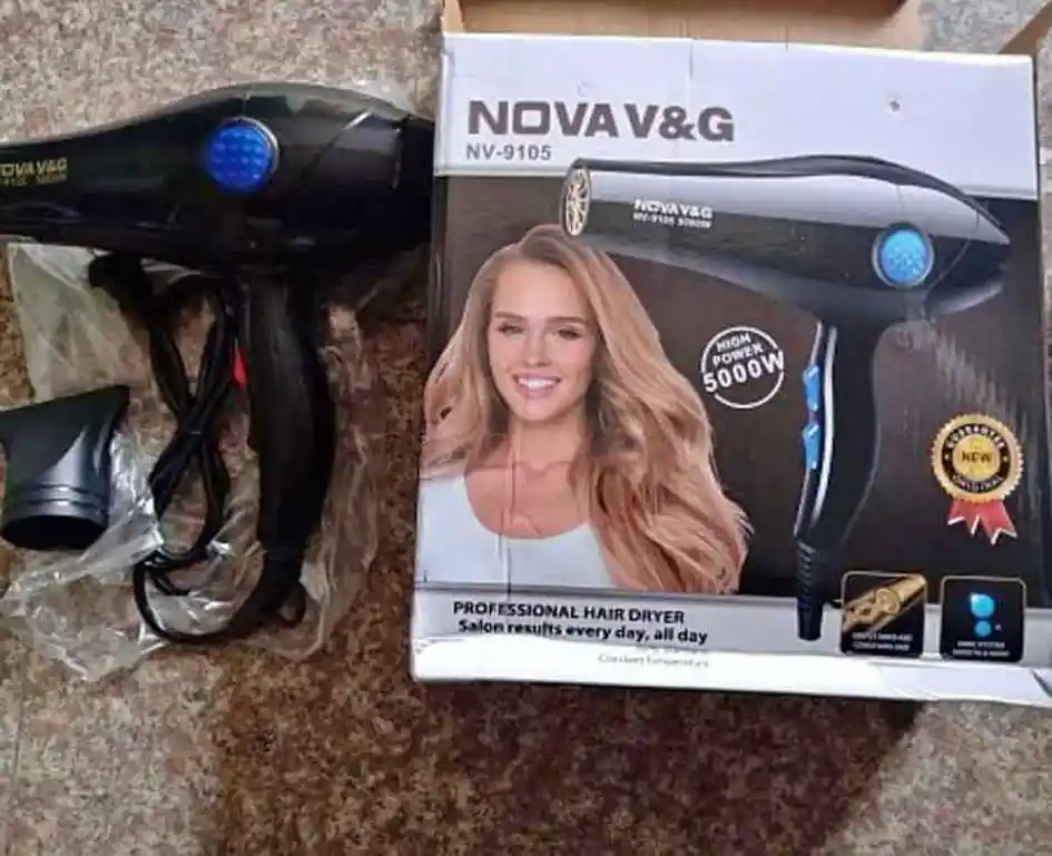 Secador De Pelo Nova 9105 Caliente Frió 5000w Cabello