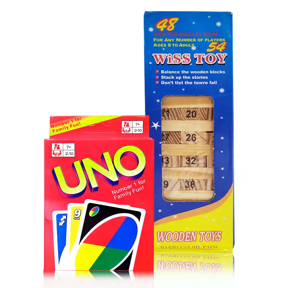 Juegos De Mesa Juguetes Didacticos Jenga Cartas Uno Jugueteria
