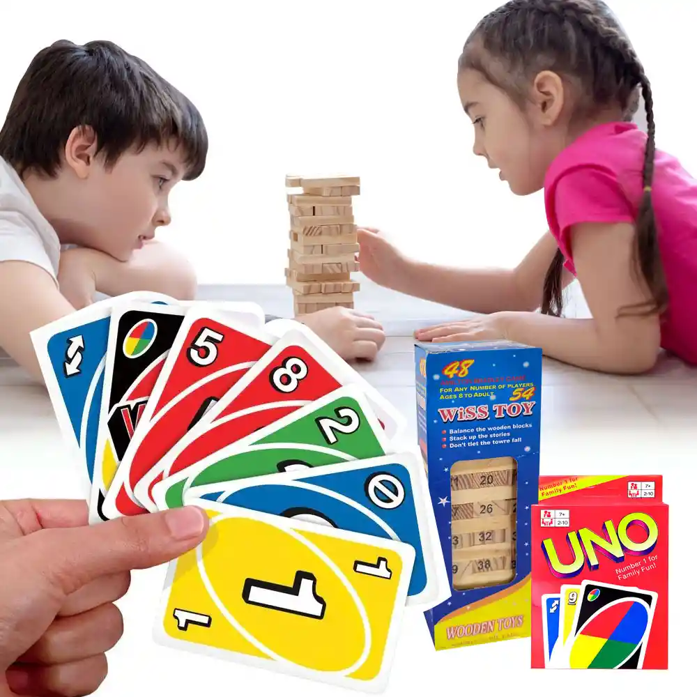 Juegos De Mesa Juguetes Didacticos Jenga Cartas Uno Jugueteria