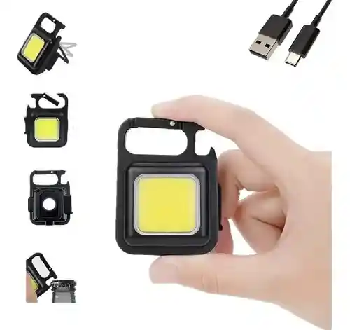 Mini Reflector Linterna Llavero Led Lampara Camping Recargable Usb