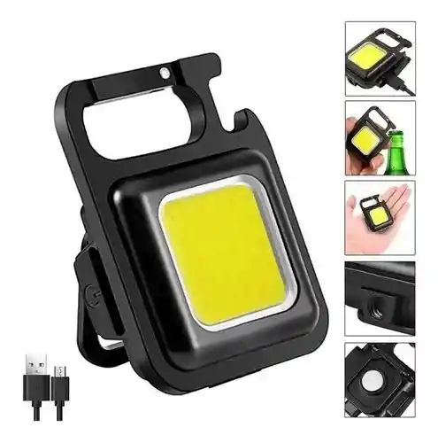 Mini Reflector Linterna Llavero Led Lampara Camping Recargable Usb