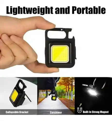 Mini Reflector Linterna Llavero Led Lampara Camping Recargable Usb