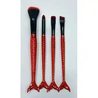 Set De Brochas Sirena Para Maquillaje X 4 Unidades