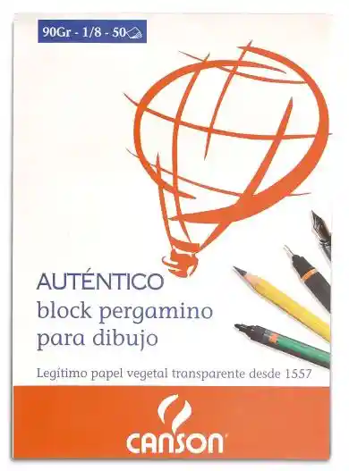 Block Papel Pergamino 90gr Para Dibujo 1/8 - 25 Hojas