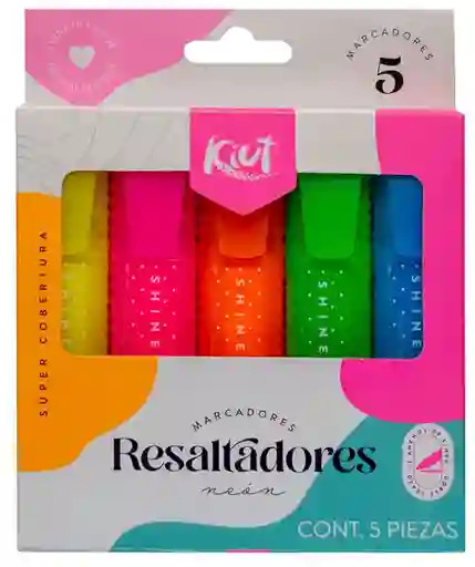 Resaltadores Kiut Neon Caja X5unds