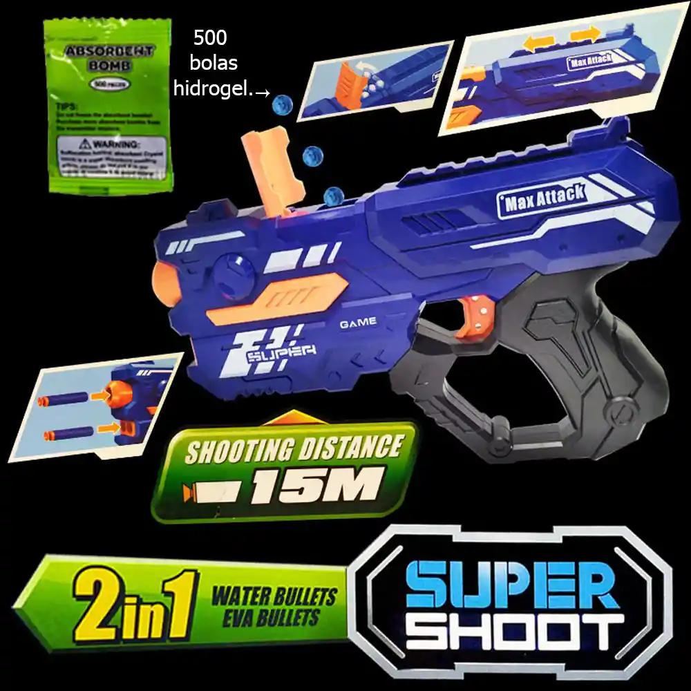 Armas Juguetes Azul Super Shoot Juguetería Lanzadoras Niños Didáctico